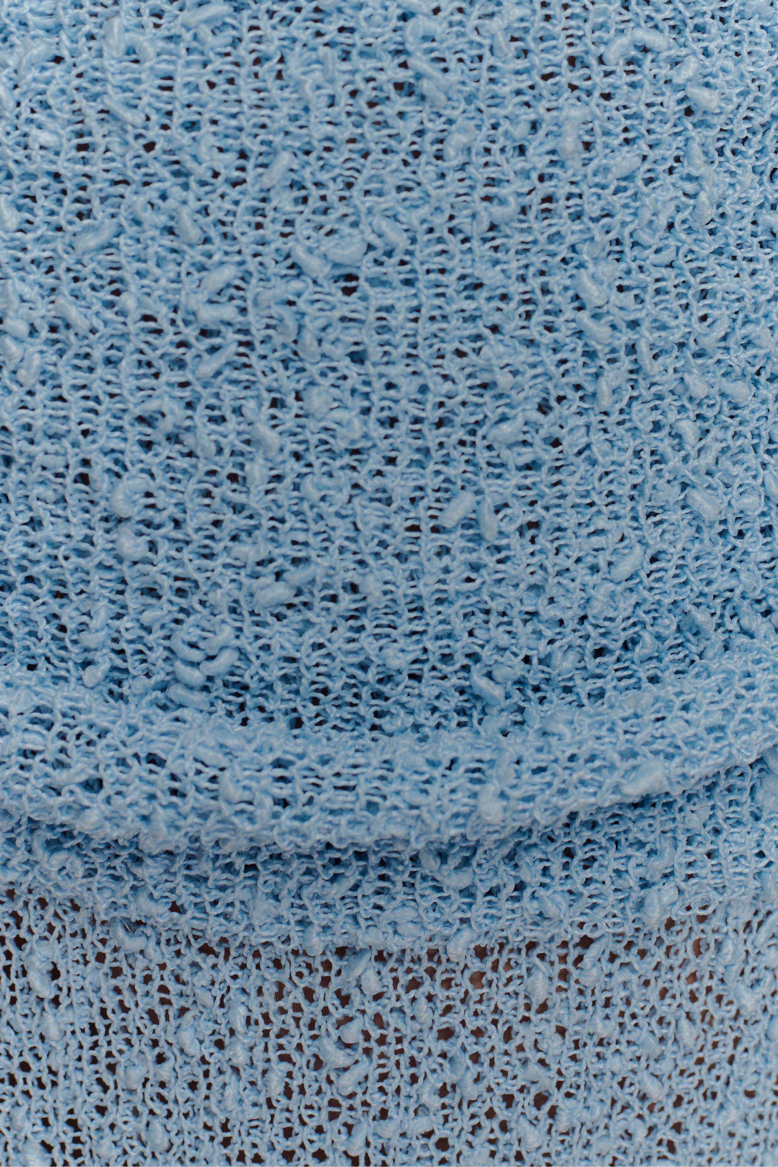 Petra Ruched Knit Maxi Skirt - Light Blue