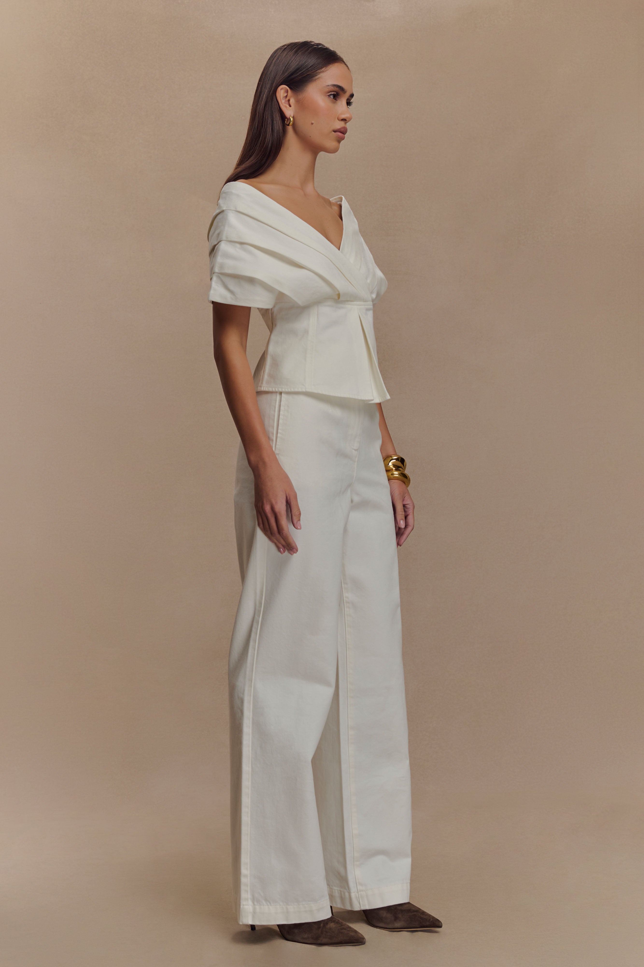 Rayne Wide Leg Denim Jeans - White