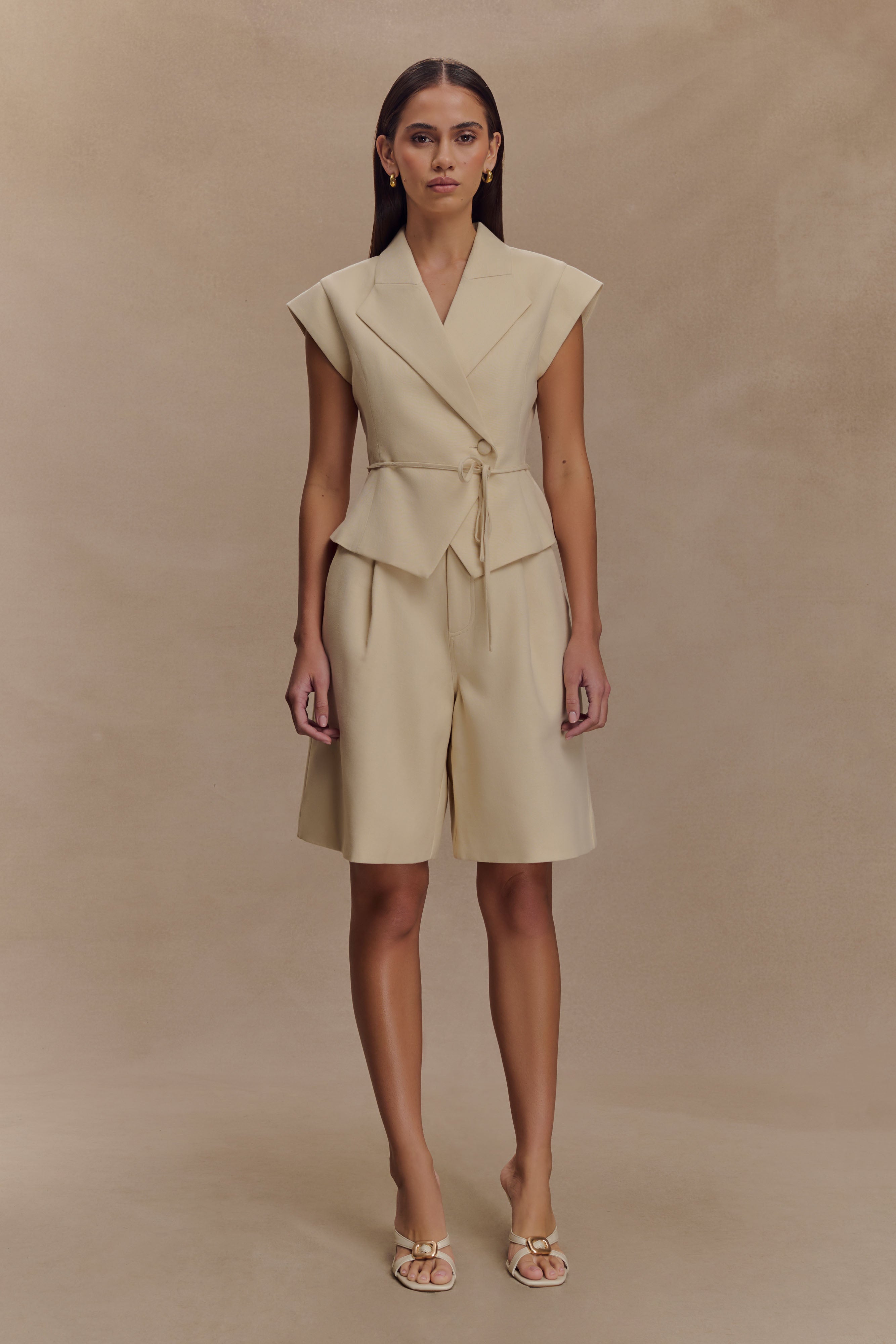 Andina Linen Shorts - Natural Beige