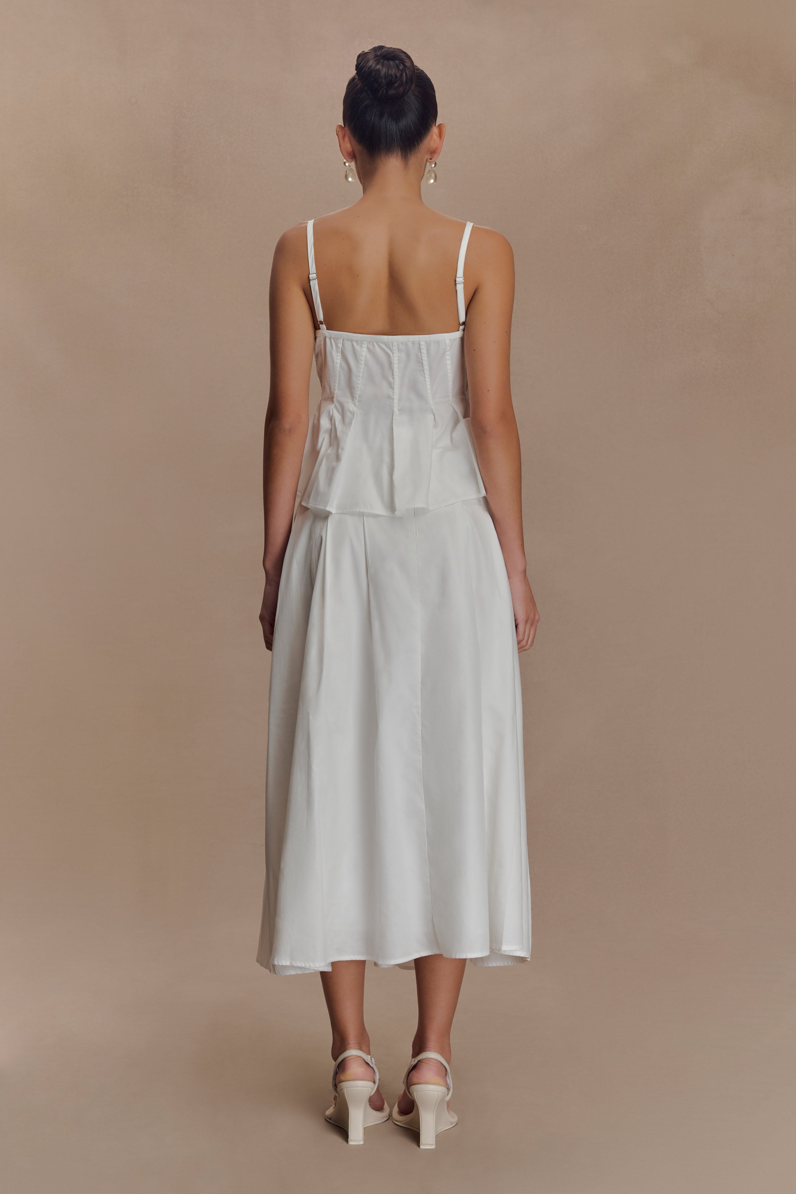 Mae A-Line Midi Skirt - White