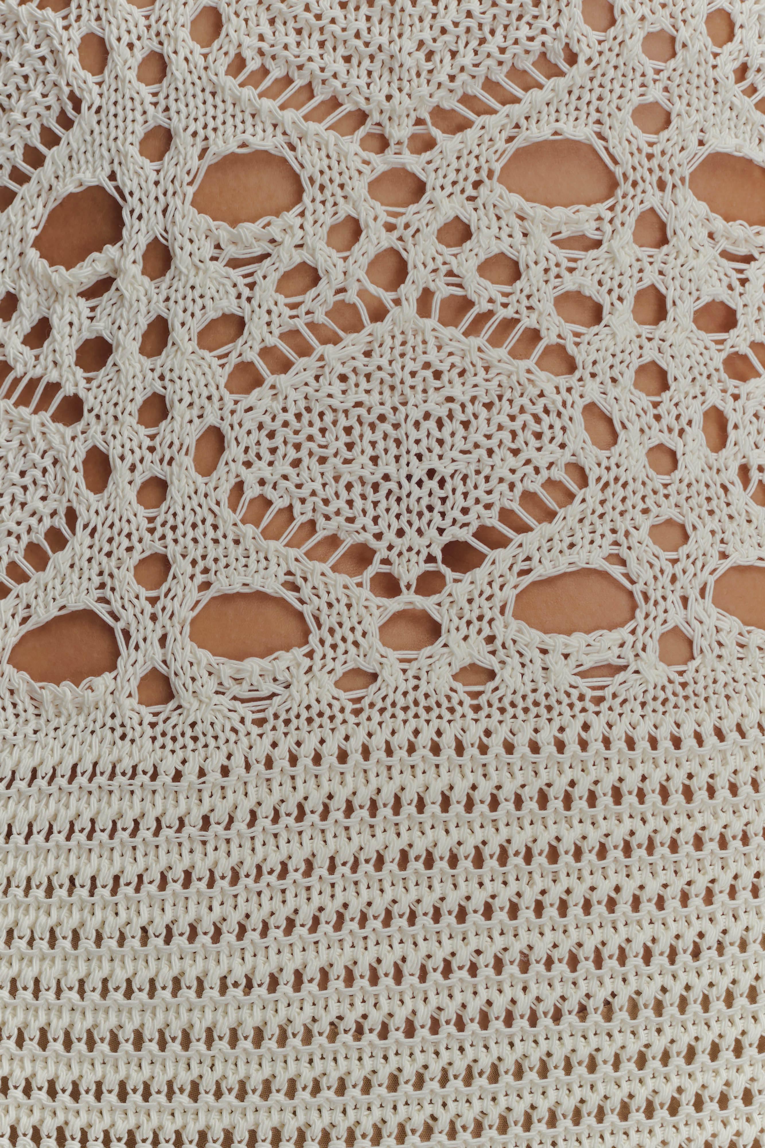 Everette Crochet Knit Mini Dress - Ivory