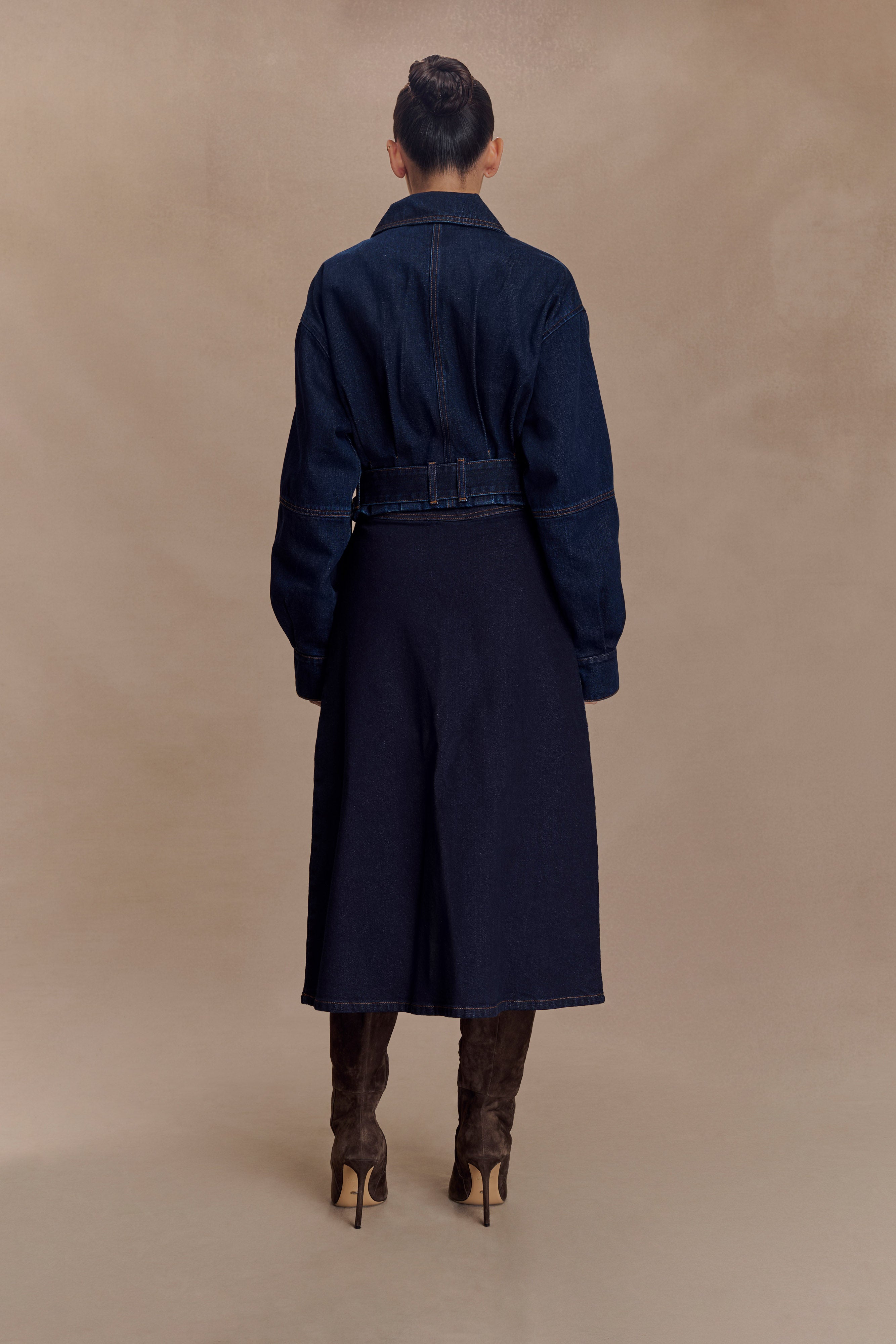 Fallon Cropped Denim Jacket - Indigo Blue