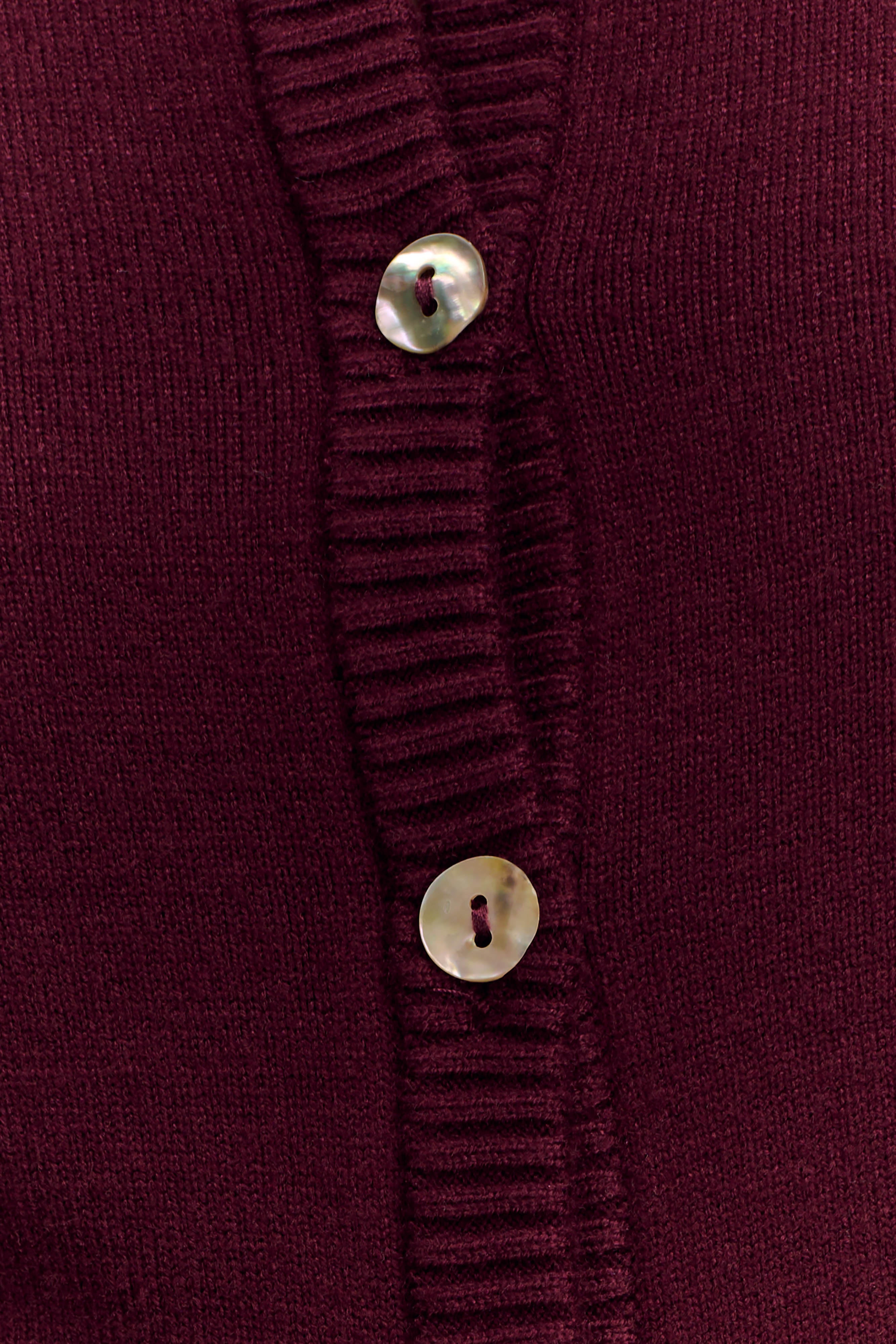 Reese Fitted Knit Cardigan - Merlot