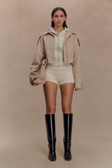 Frank Cropped Collared Jacket - Camel