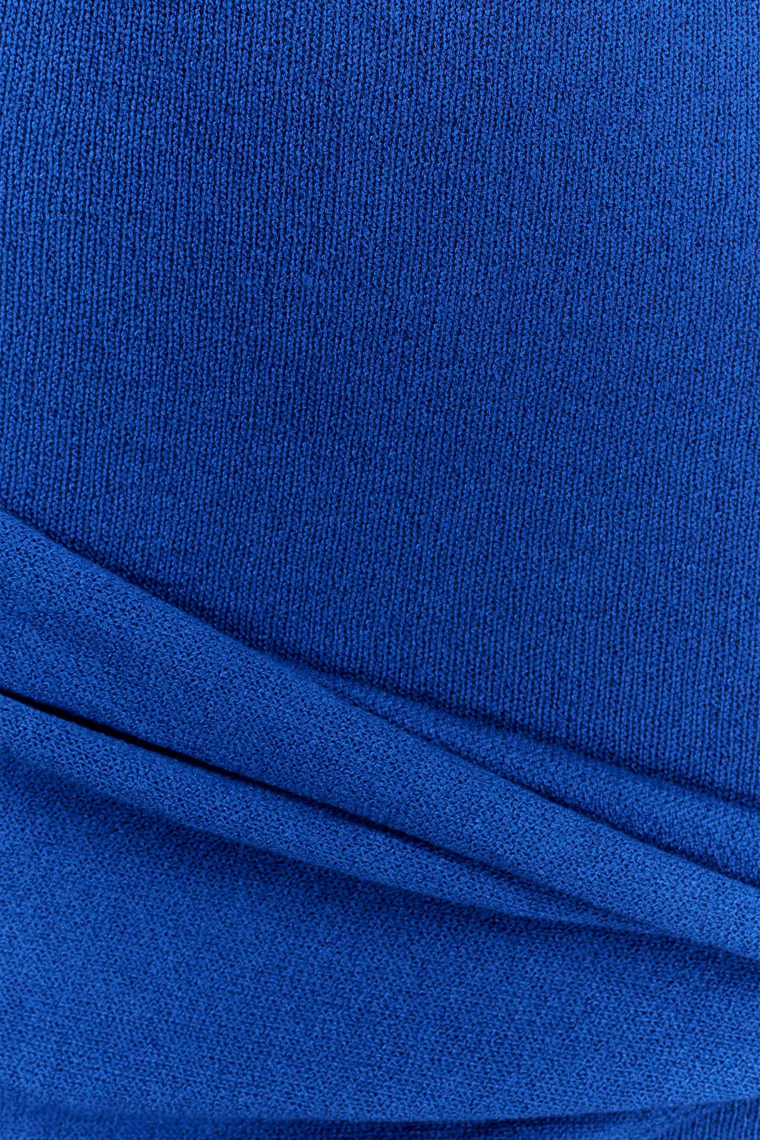 Taron Knit Mini Dress With Scarf - Cobalt