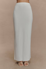 Francisca Mid Rise Knit Maxi Skirt - White