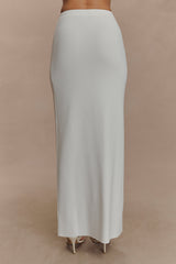 Francisca Mid Rise Knit Maxi Skirt - White