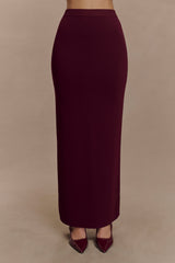 Francisca Mid Rise Knit Maxi Skirt - Merlot