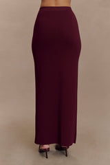 Francisca Mid Rise Knit Maxi Skirt - Merlot