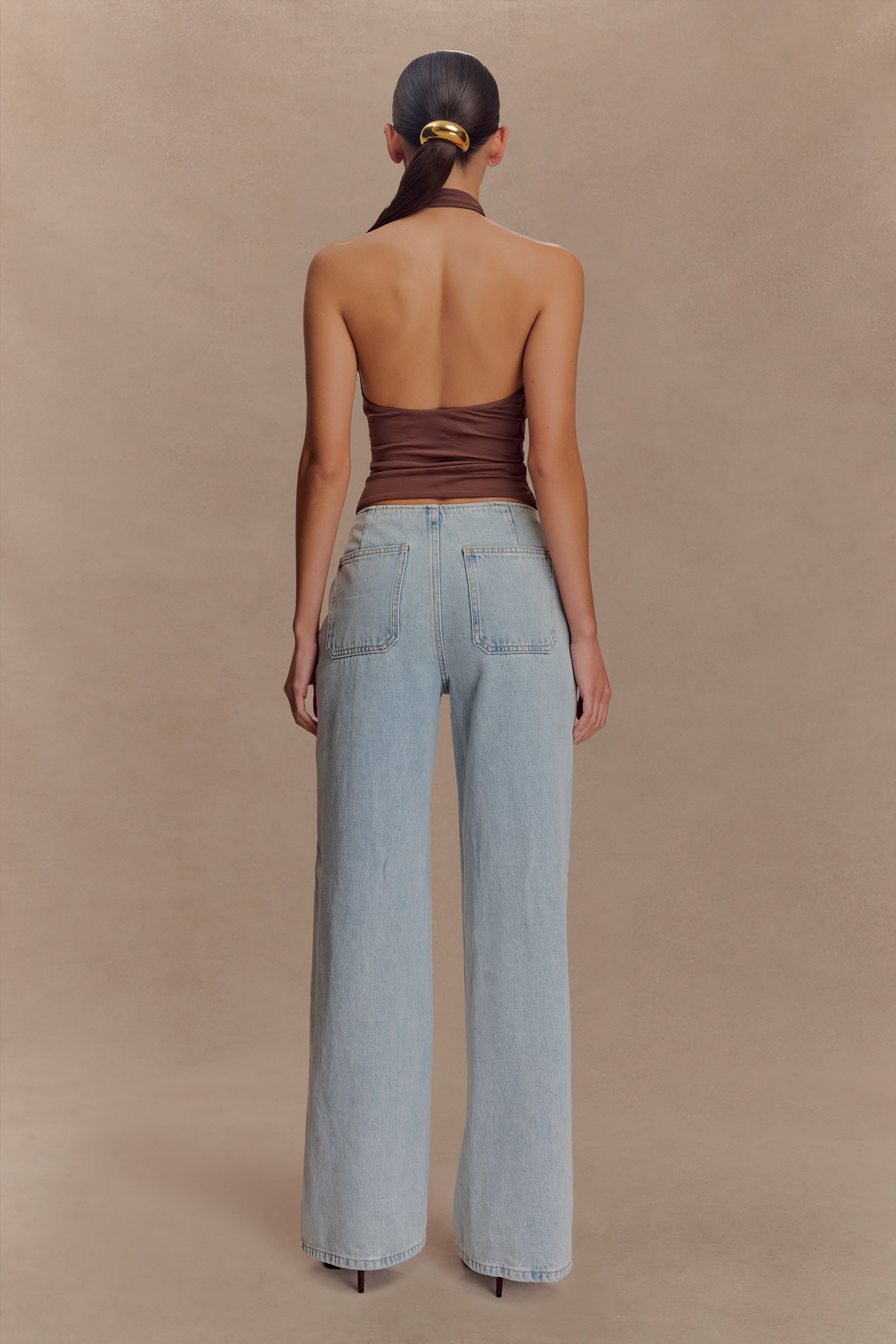 Mariposa Slinky Halter Top - Chocolate