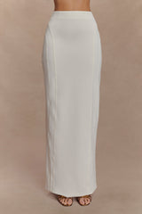 Alma High Waist Maxi Skirt - White