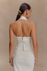 Meadow Corset Halter Top - White