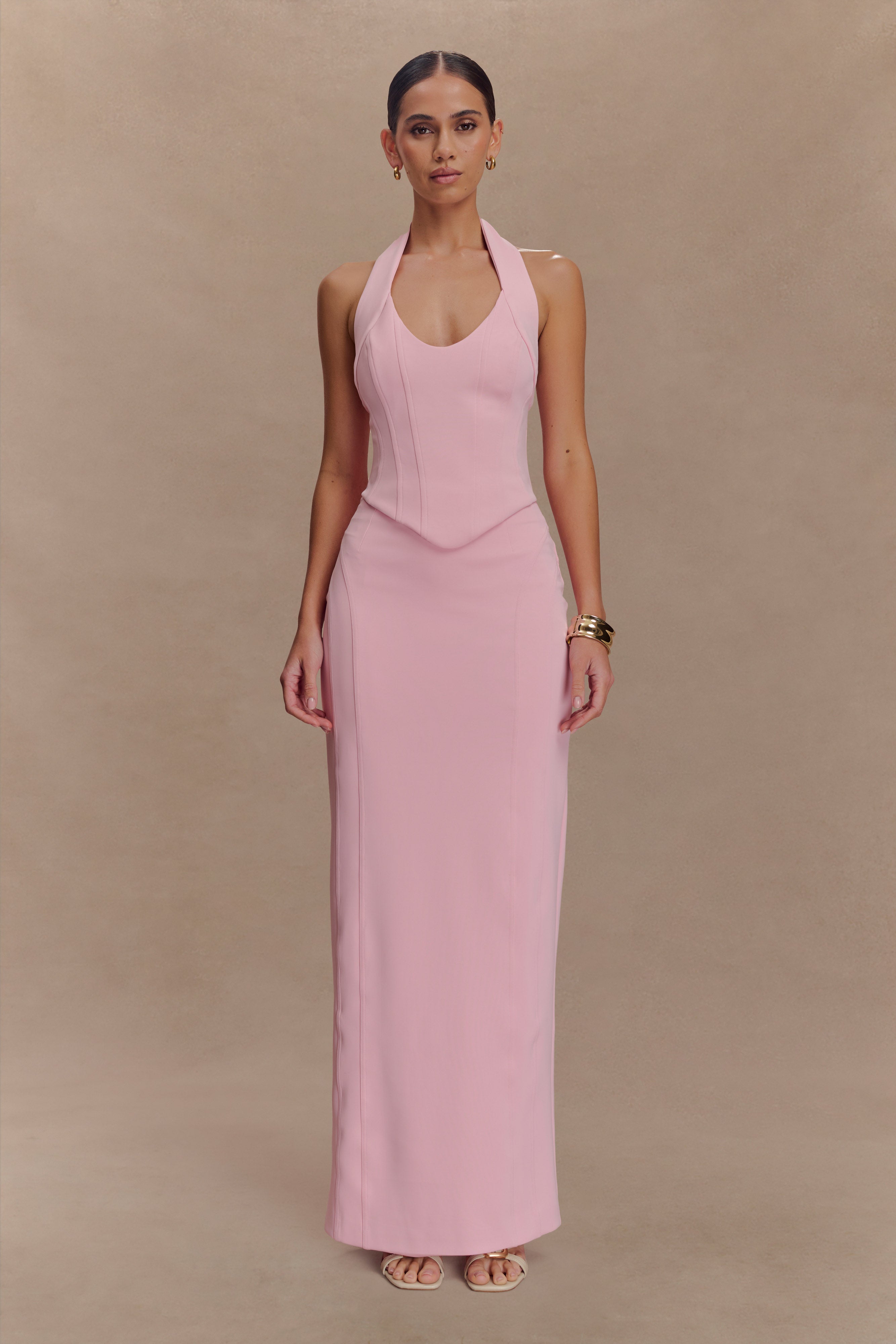 Meadow Corset Halter Top - Candy Pink