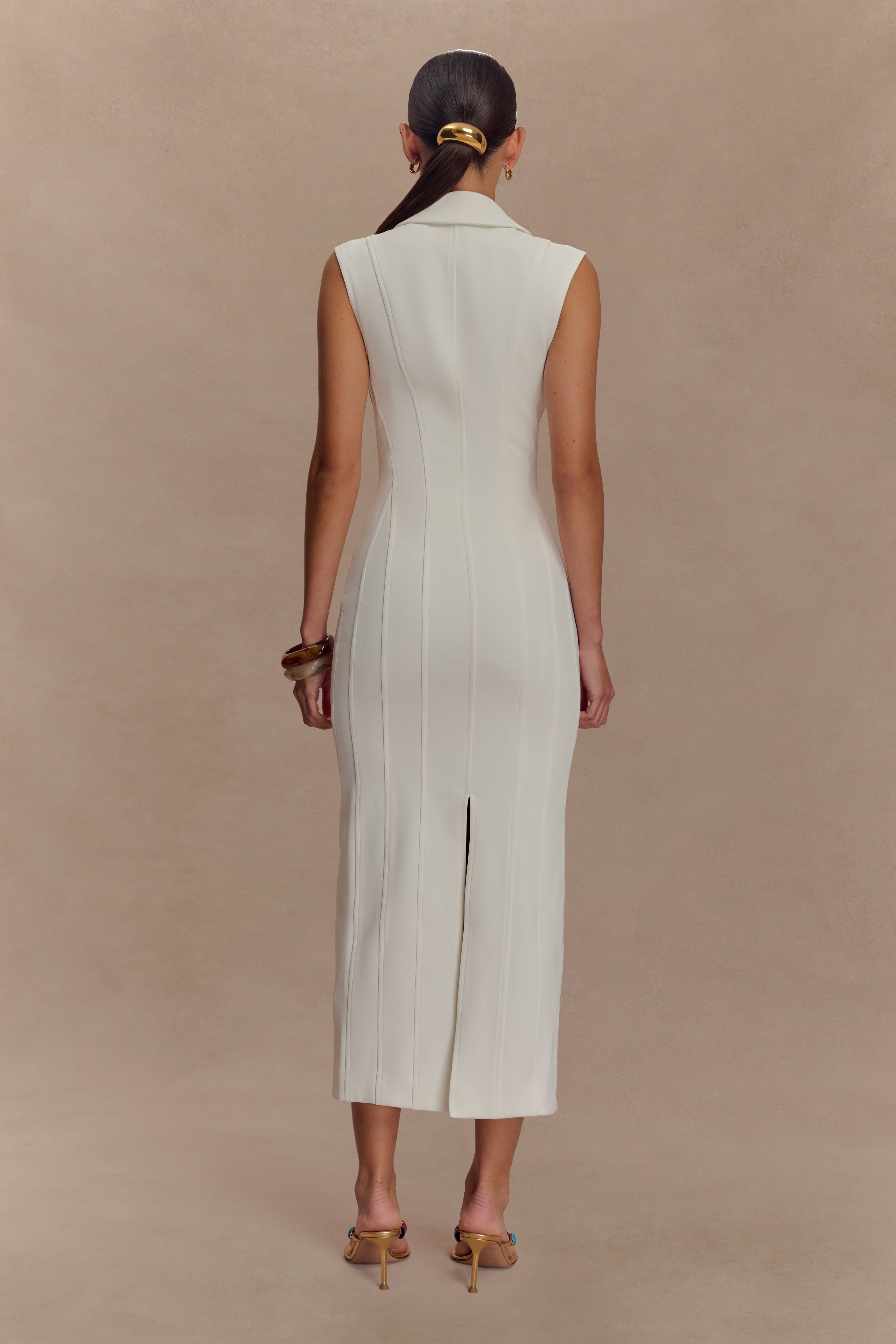 Keagan Sleeveless Midi Dress - Ivory
