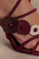 Ezekiel Strappy Sandal Heel - Wine