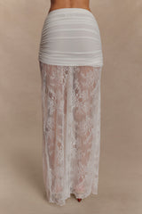 Guinevere Lace And Mesh Maxi Skirt - Ivory