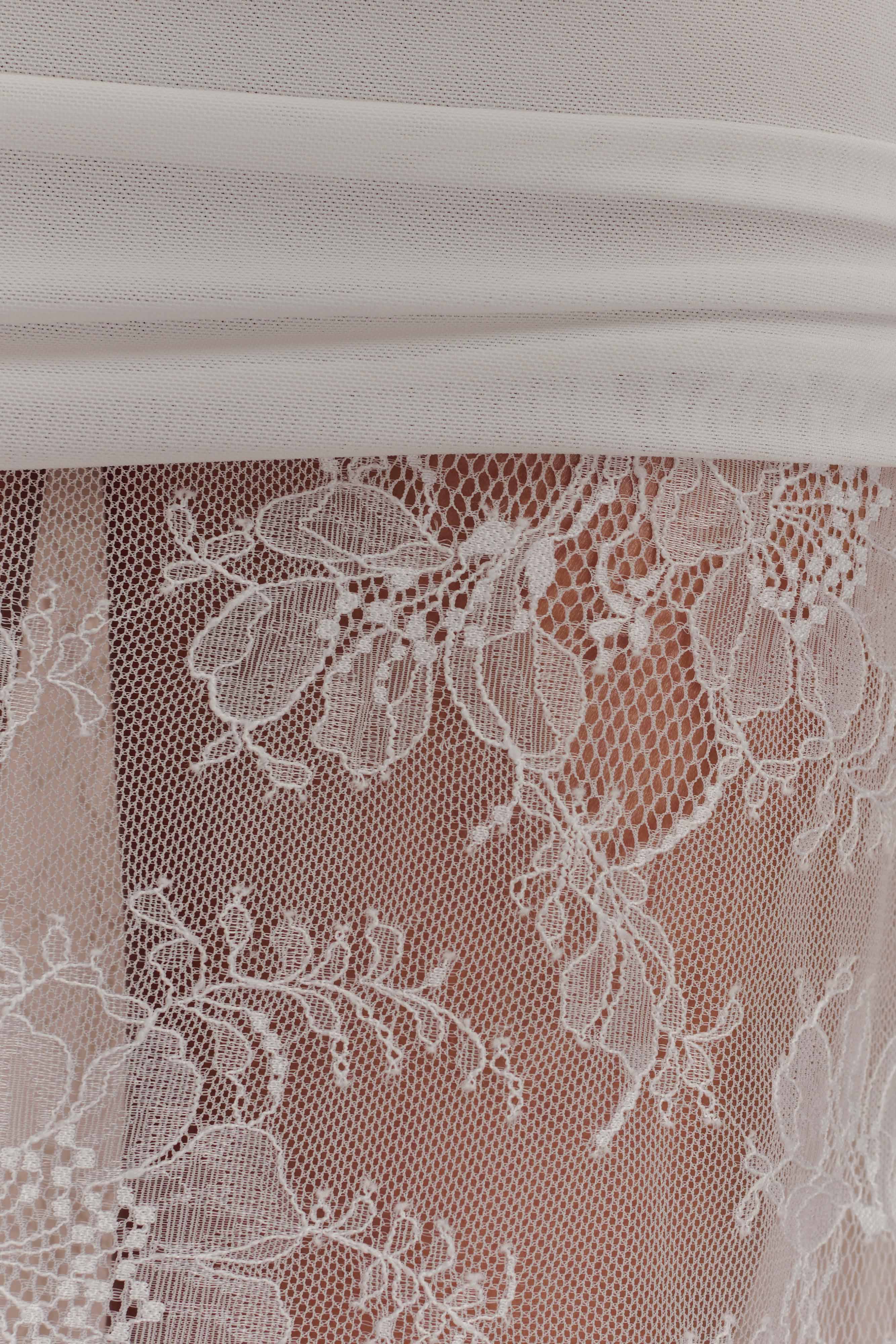 Guinevere Lace And Mesh Maxi Skirt - Ivory