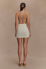 Astraeus Beaded Cowl Mini Dress - Ivory