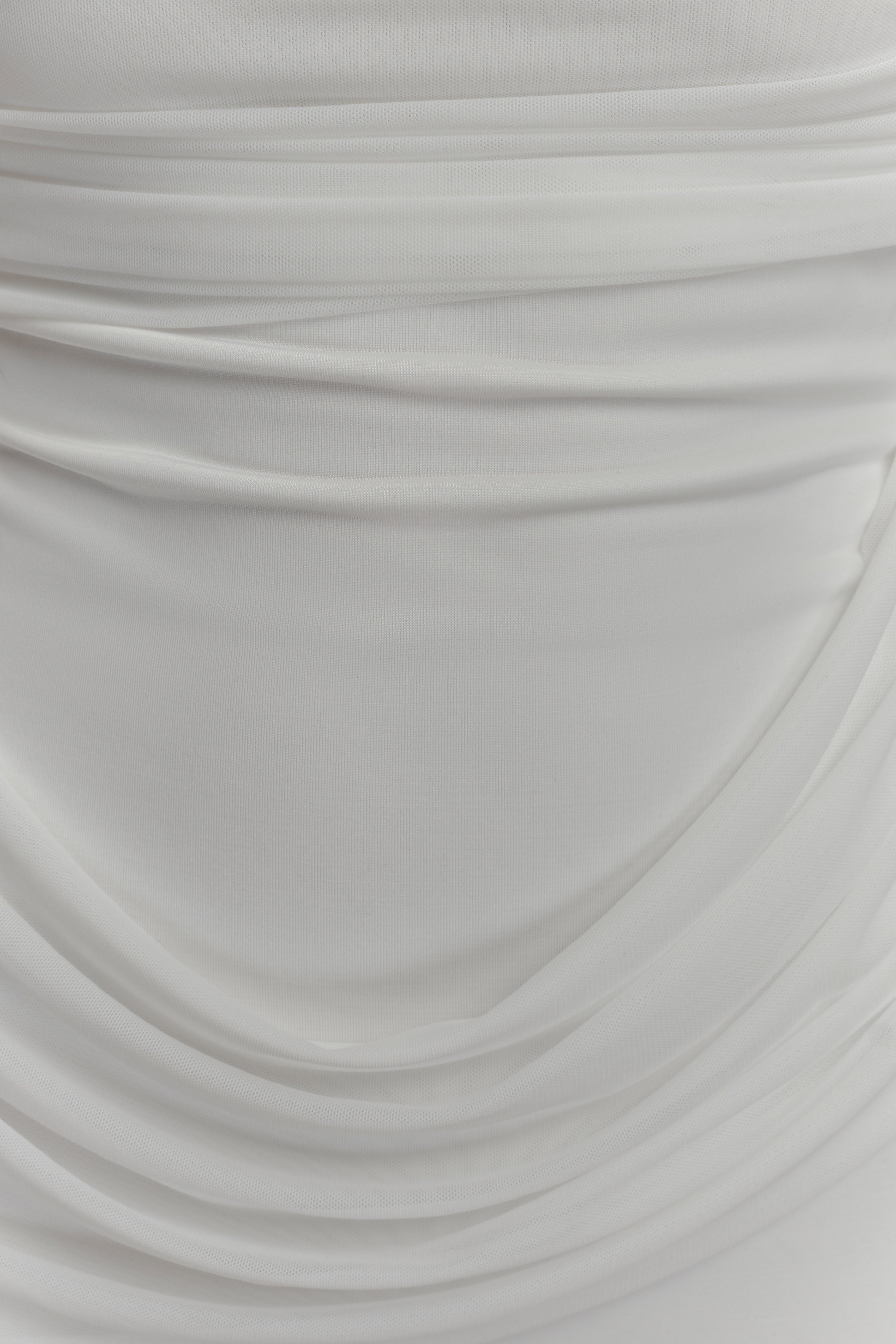 Gabrielle Slinky And Mesh Maxi Dress - White