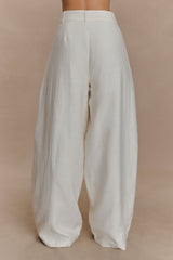 Cyrene Linen Wide Leg Pants - Oat Marle