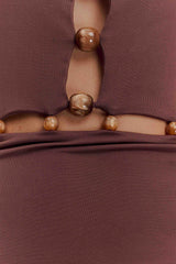 Albion Beaded Slinky Maxi Dress - Chocolate