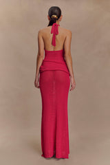 Reece Halter Knit Maxi Dress - Dragonfruit