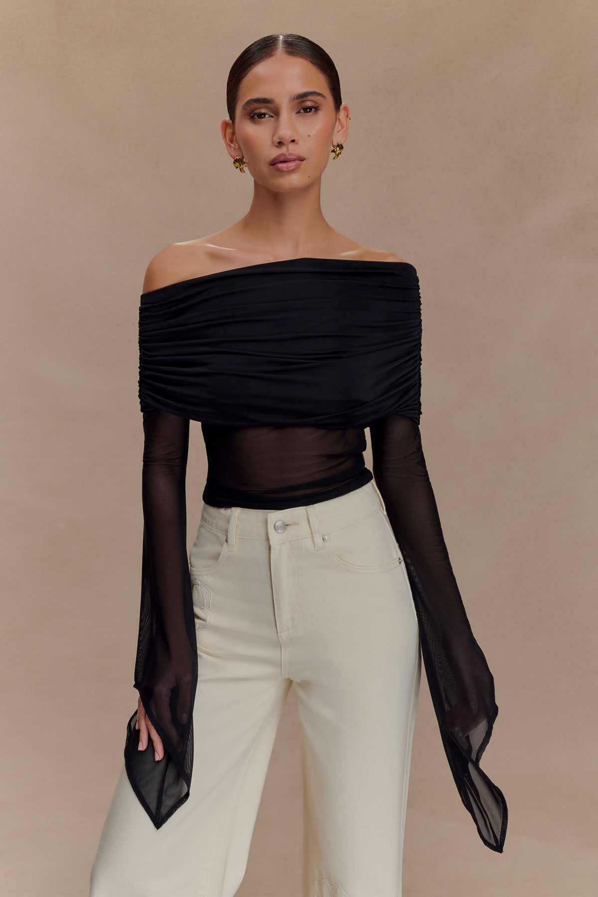 Dahlia One Shoulder Top - Black