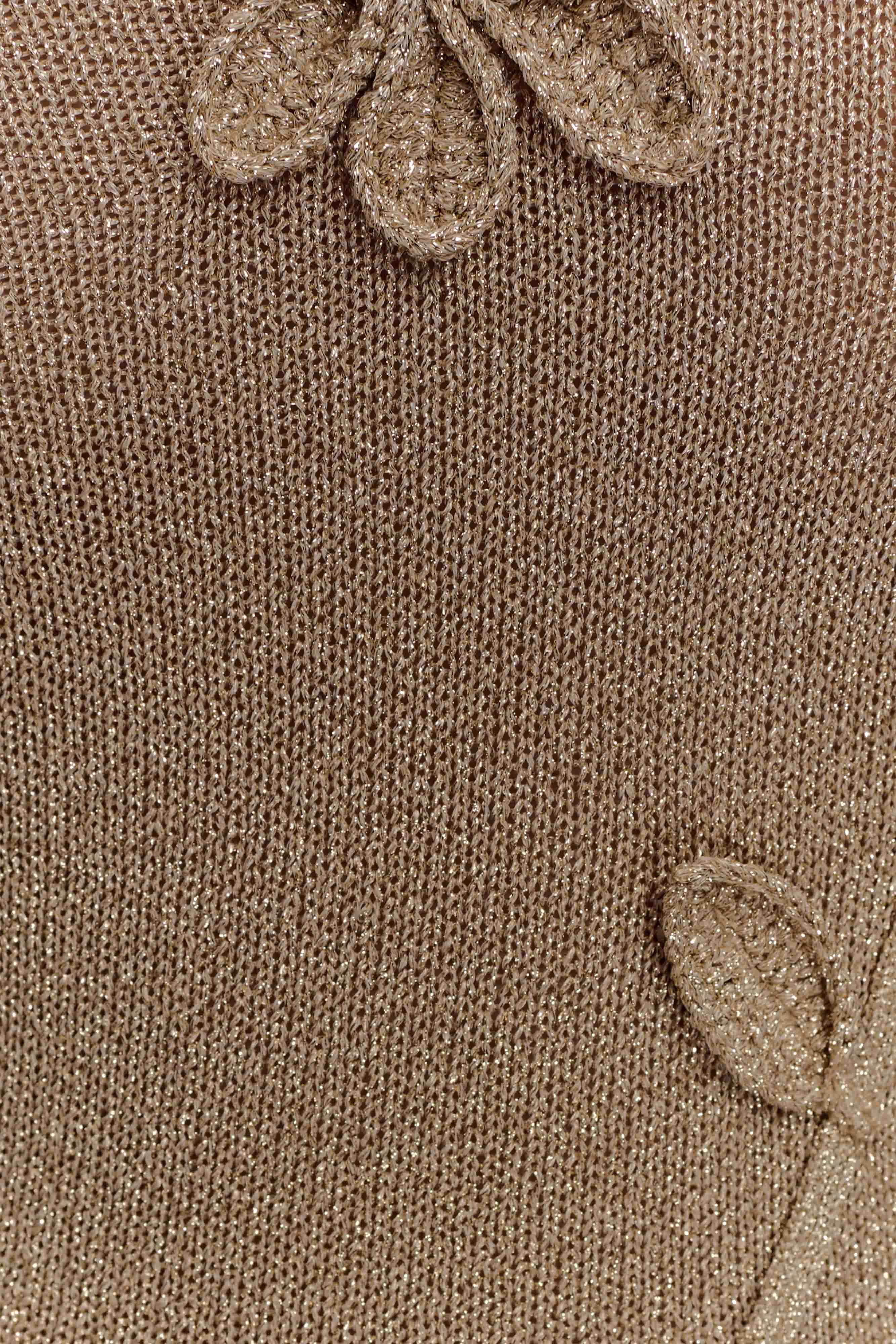 Leone One Shoulder Metallic Knit Top - Gold