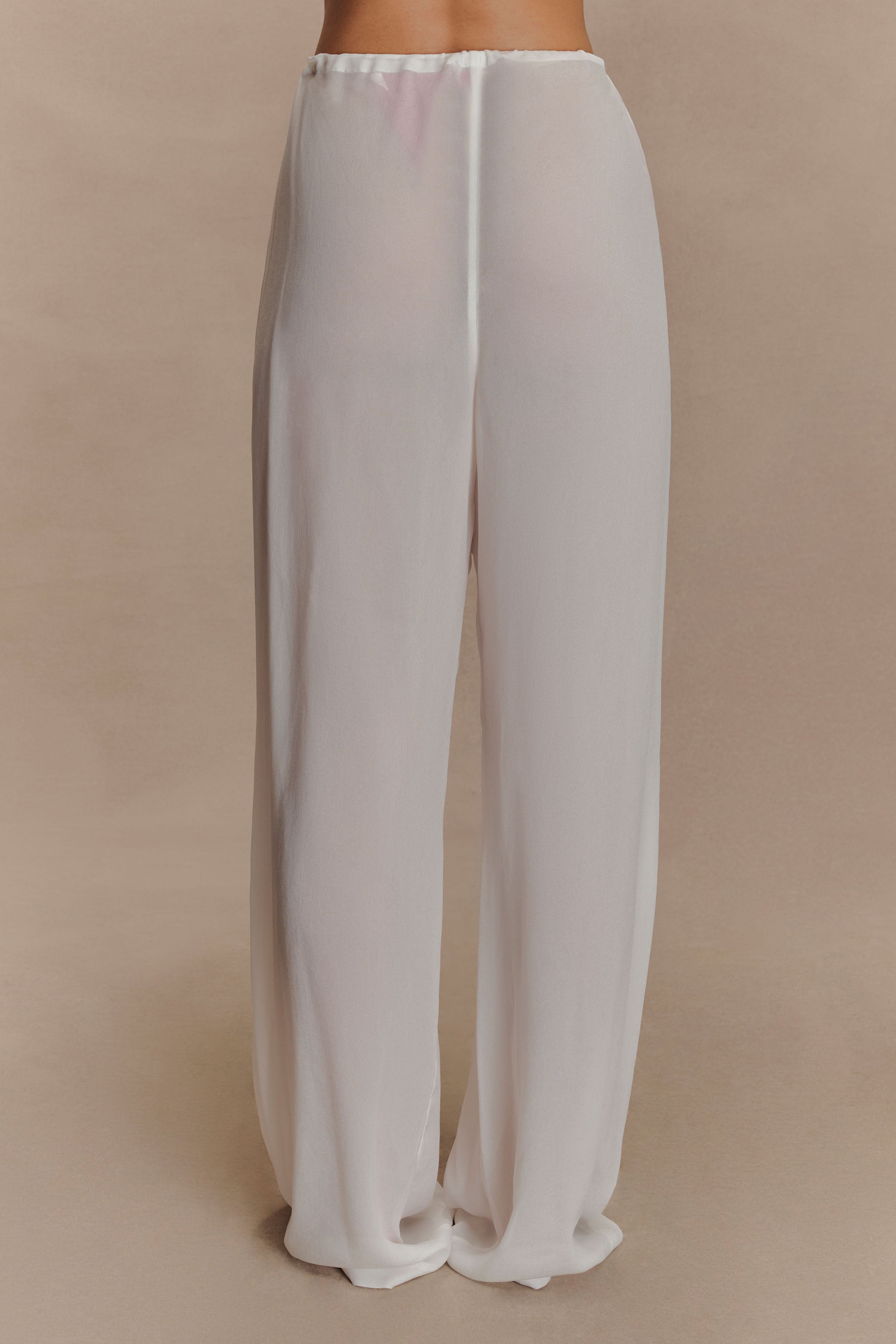 Tonya Sheer Straight Leg Pant - Ivory