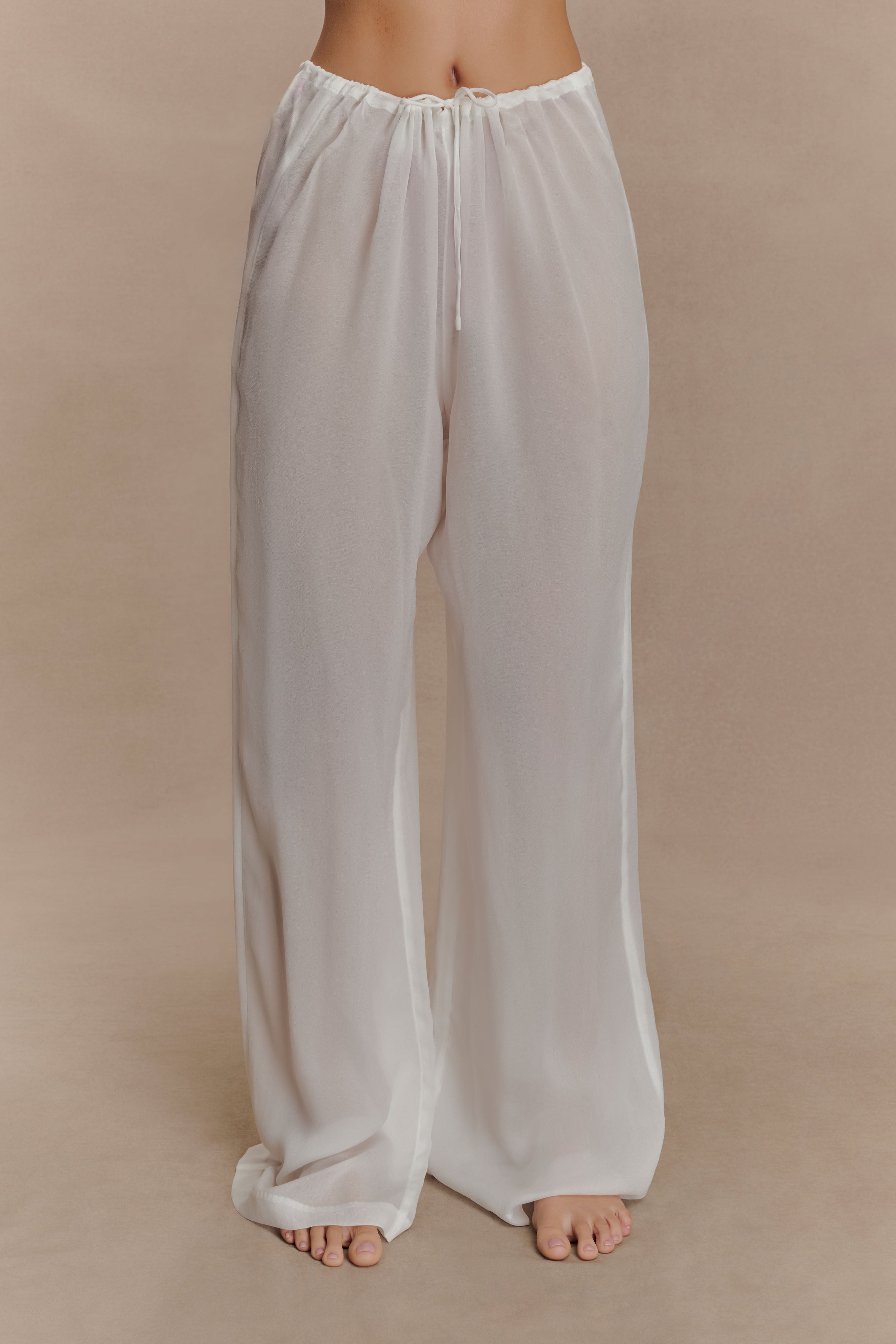 Tonya Sheer Straight Leg Pant - Ivory