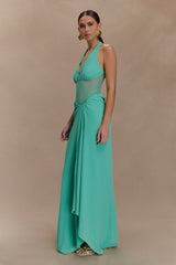 Jonna Chiffon And Mesh Maxi Dress - Lagoon