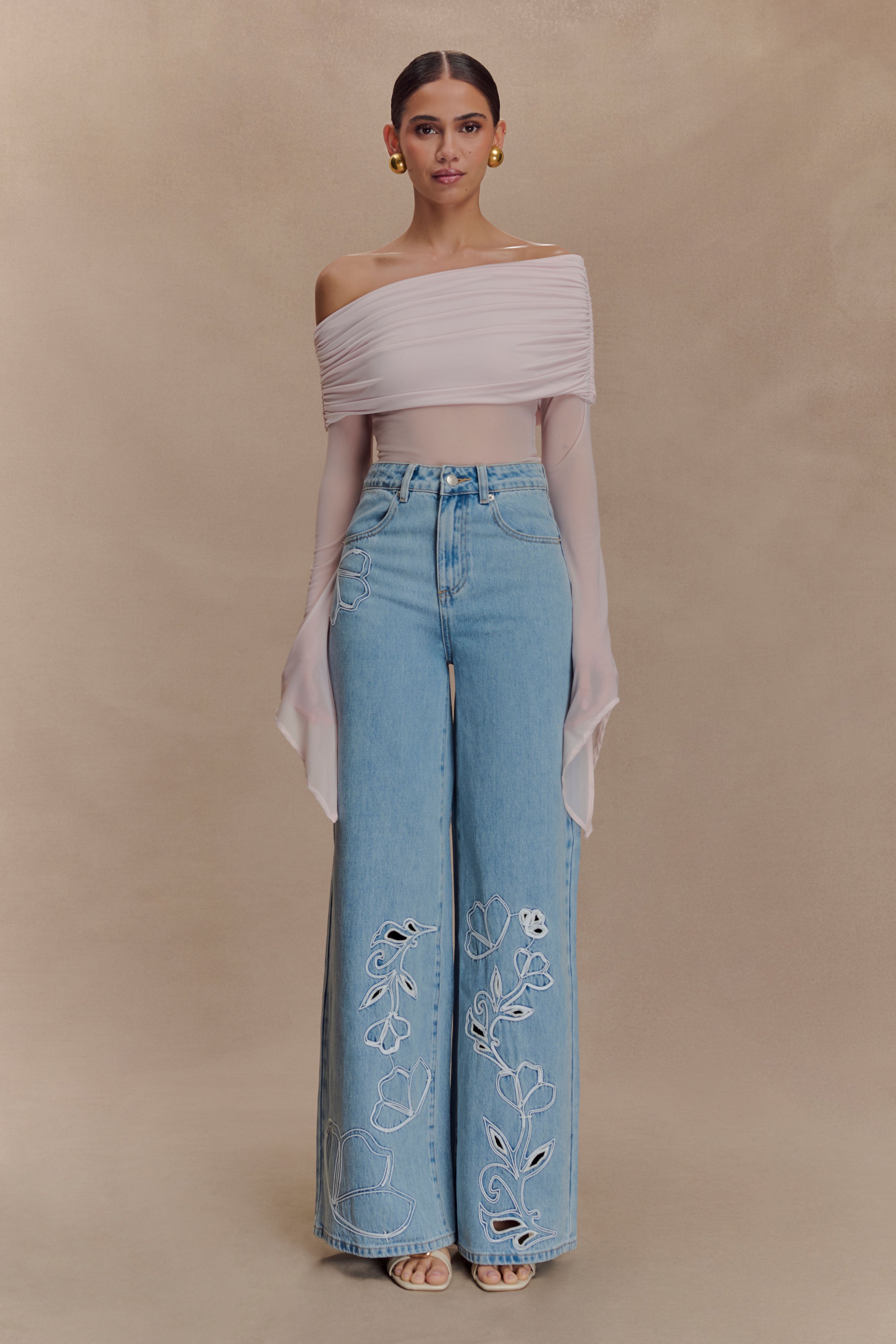 Dahlia One Shoulder Top - Pale Pink