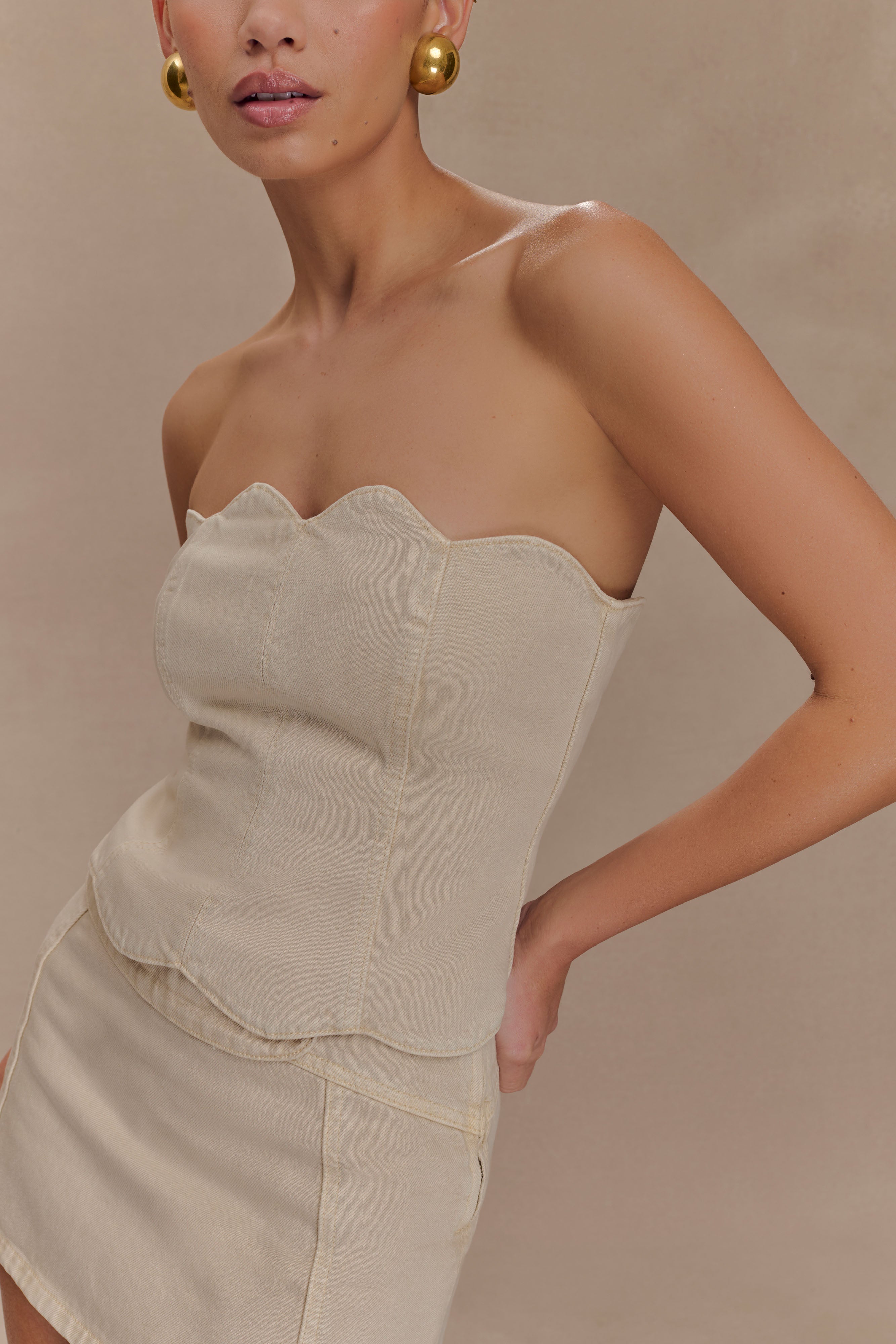 Fallon Denim Micro Mini Skort - Stone Wash