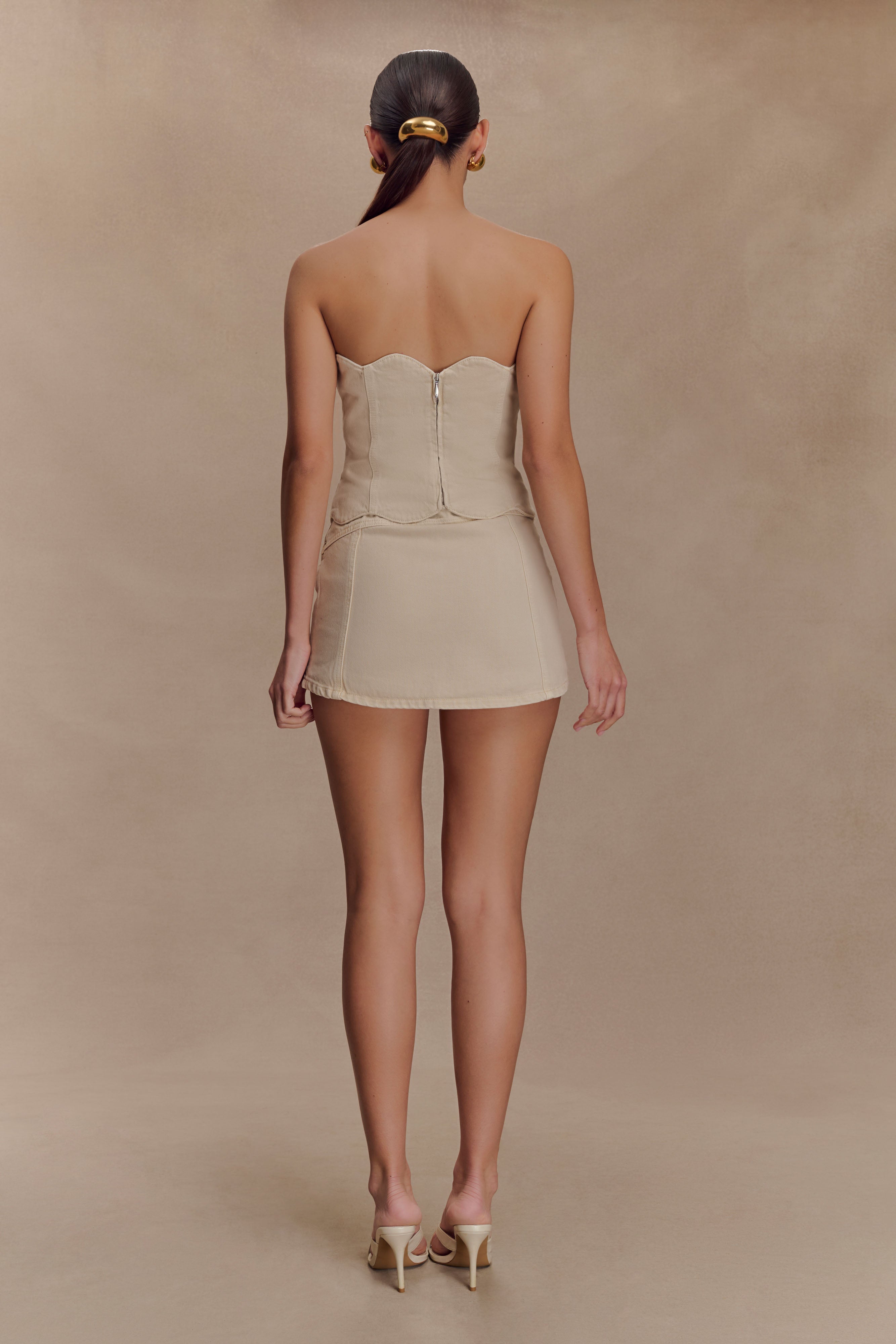 Fallon Denim Micro Mini Skort - Stone Wash