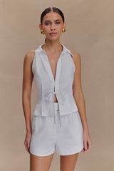 Scout Sleeveless Linen Shirt - White
