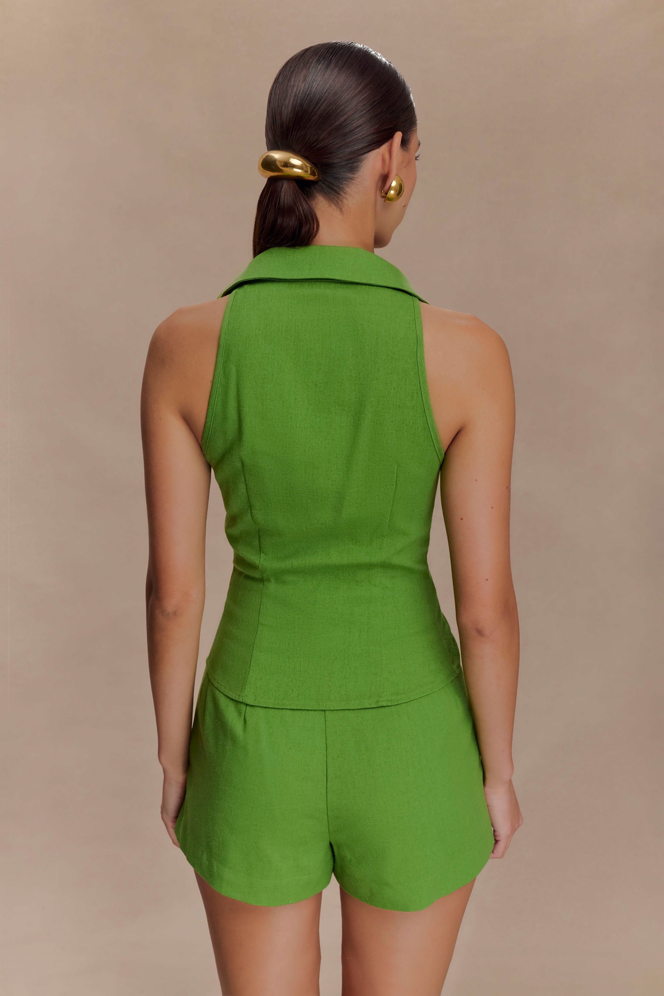 Scout Sleeveless Linen Shirt - Green