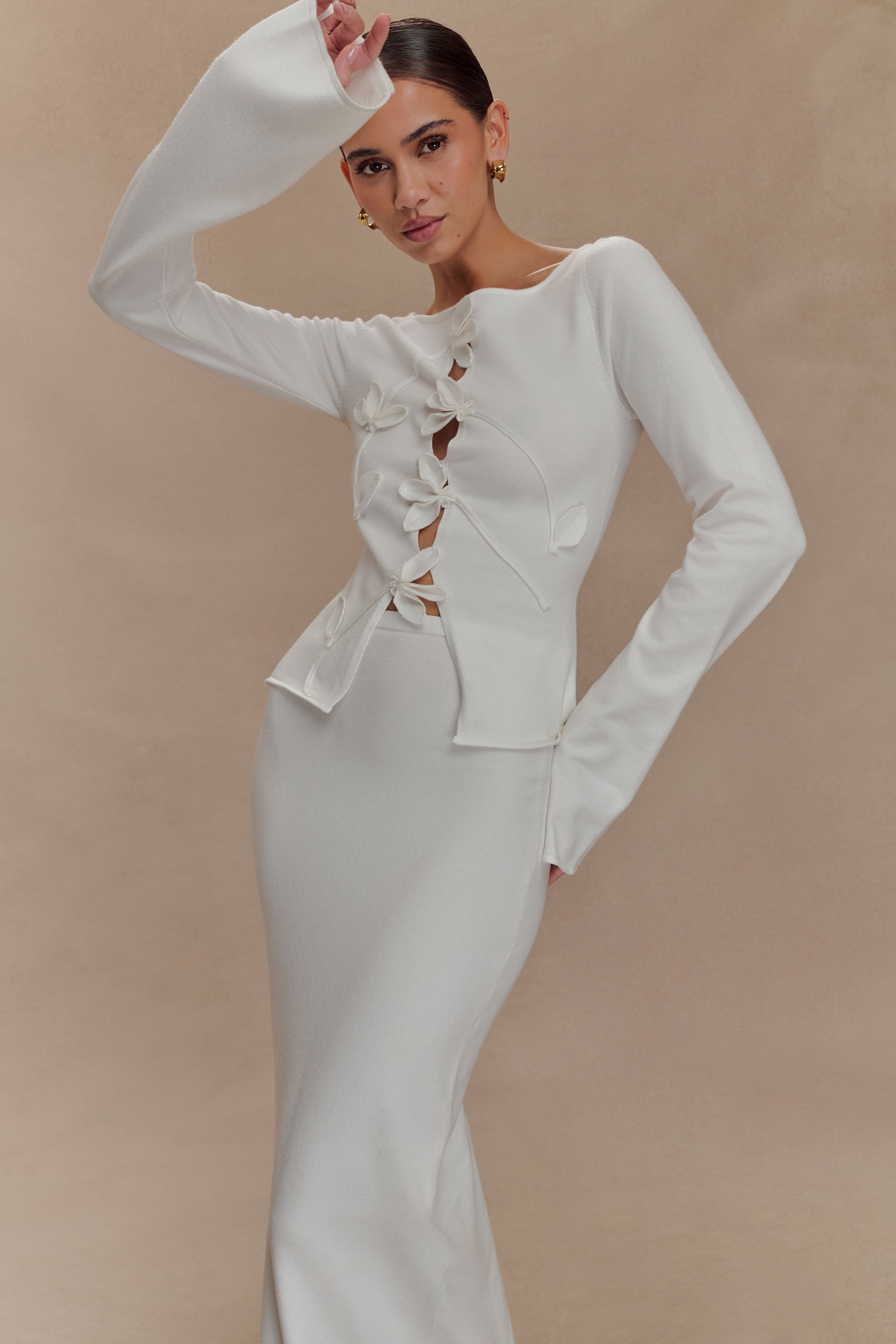 Alejandra Knit Maxi Skirt - White