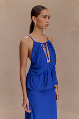 Korra Chiffon Halter Top - Cobalt Blue