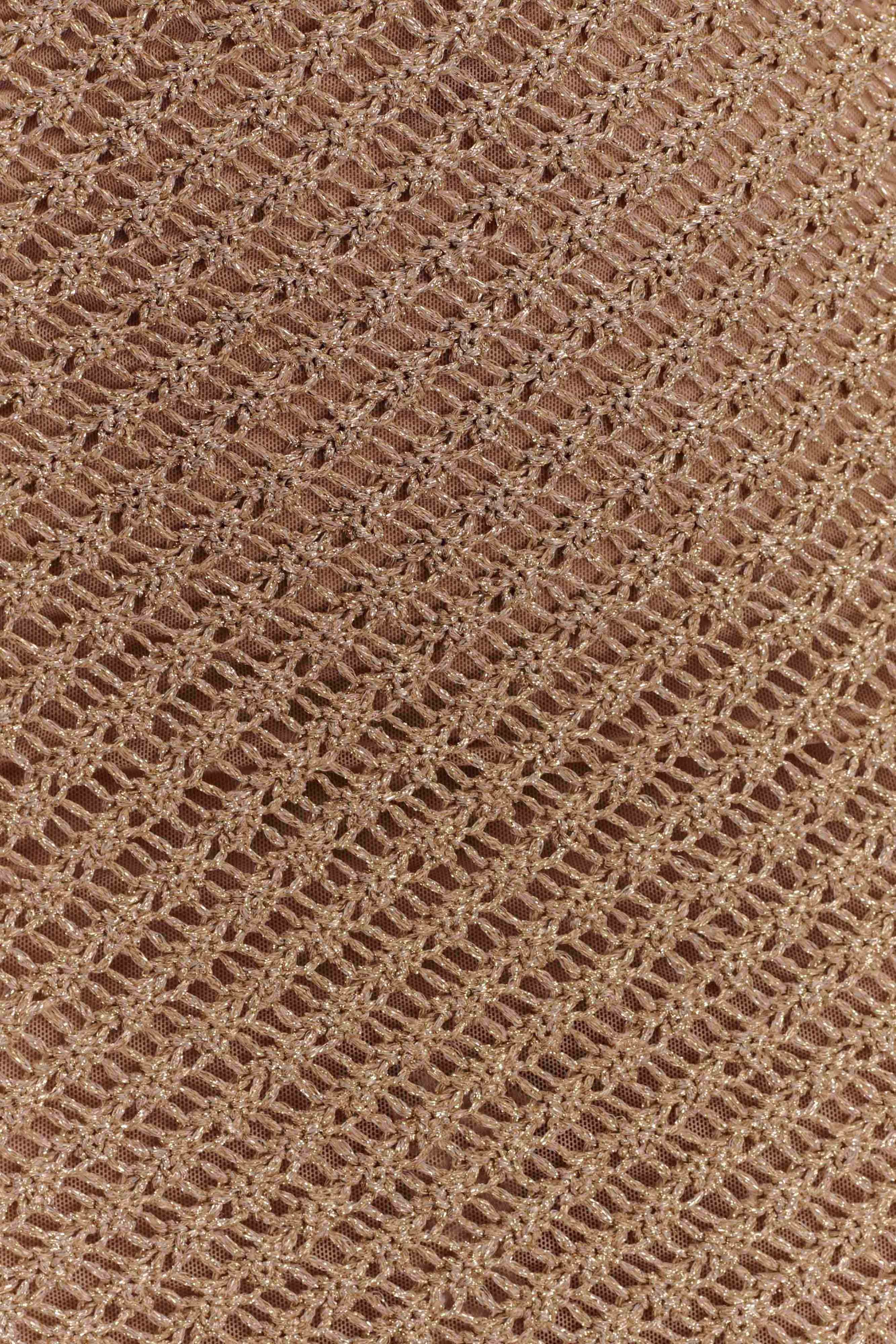 Raelynn Metallic Knit Fringe Midi Dress - Gold