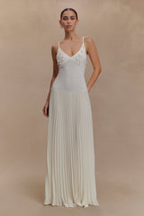 Catherine Crochet Pearl Maxi Dress - White