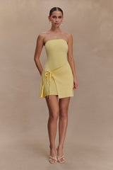 Rian Strapless Knit Mini Dress - Lemon