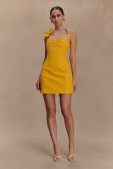 Reyes Cotton Floral Mini Dress - Butterscotch