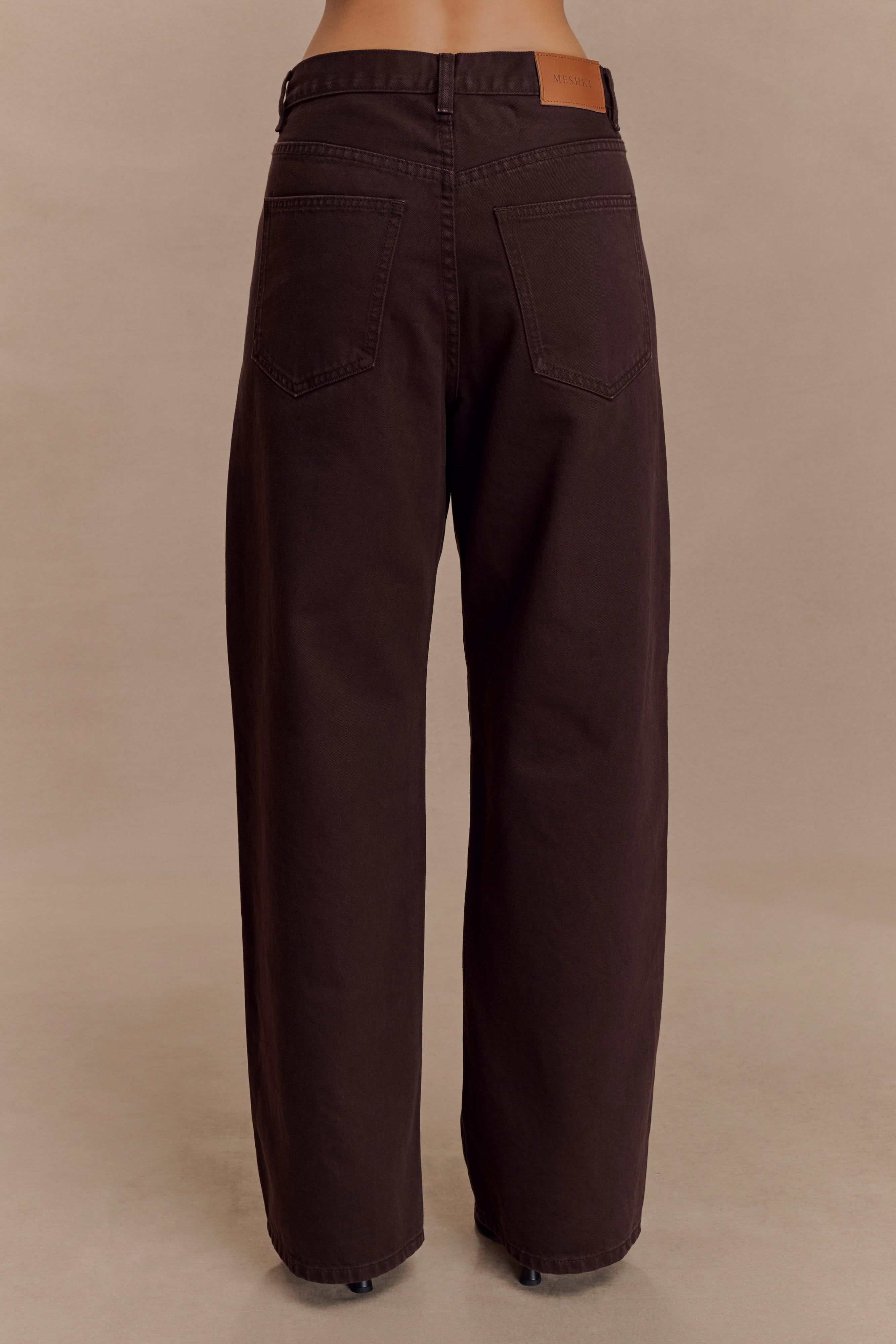 Mannon Mid Rise Denim Jeans - Chocolate