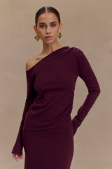 Miles Off Shoulder Knit Top - Plum