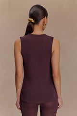 Malani Knit Top With Hardware - Chocolate