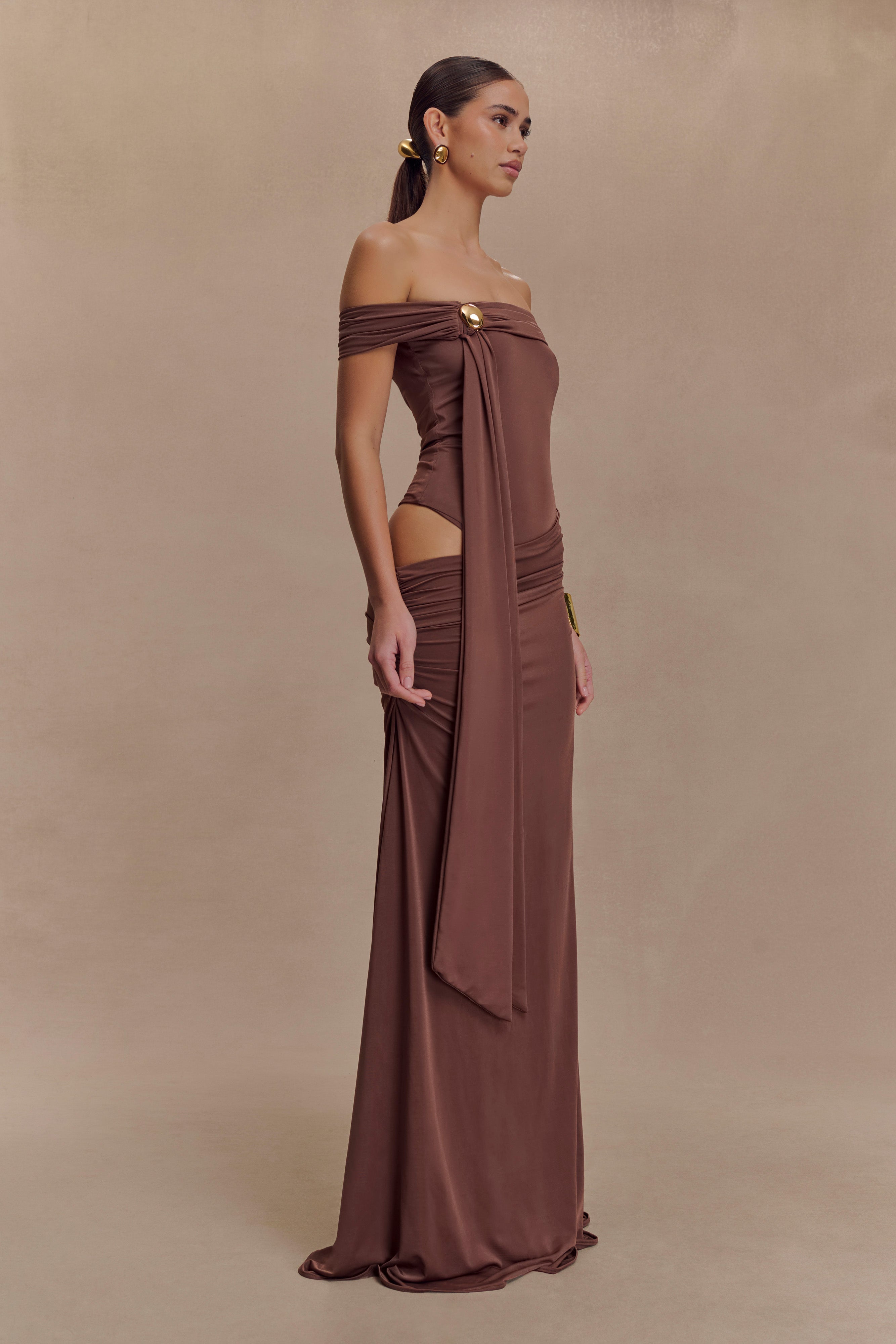 Oliver Slinky Maxi Dress - Chocolate
