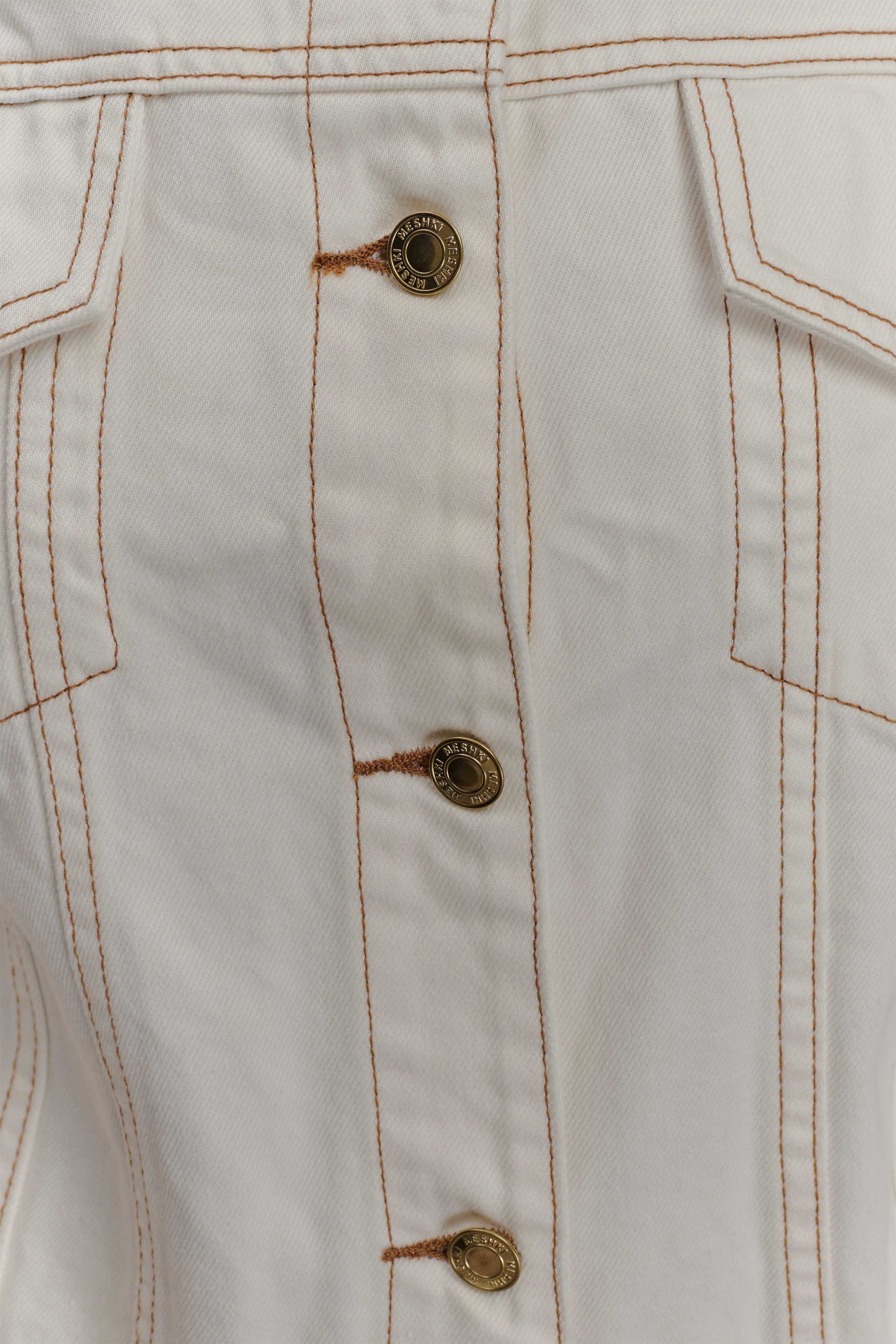Kirra Cinched Denim Jacket - White