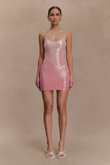 Mora Sequin Mini Dress - Ombre Pink