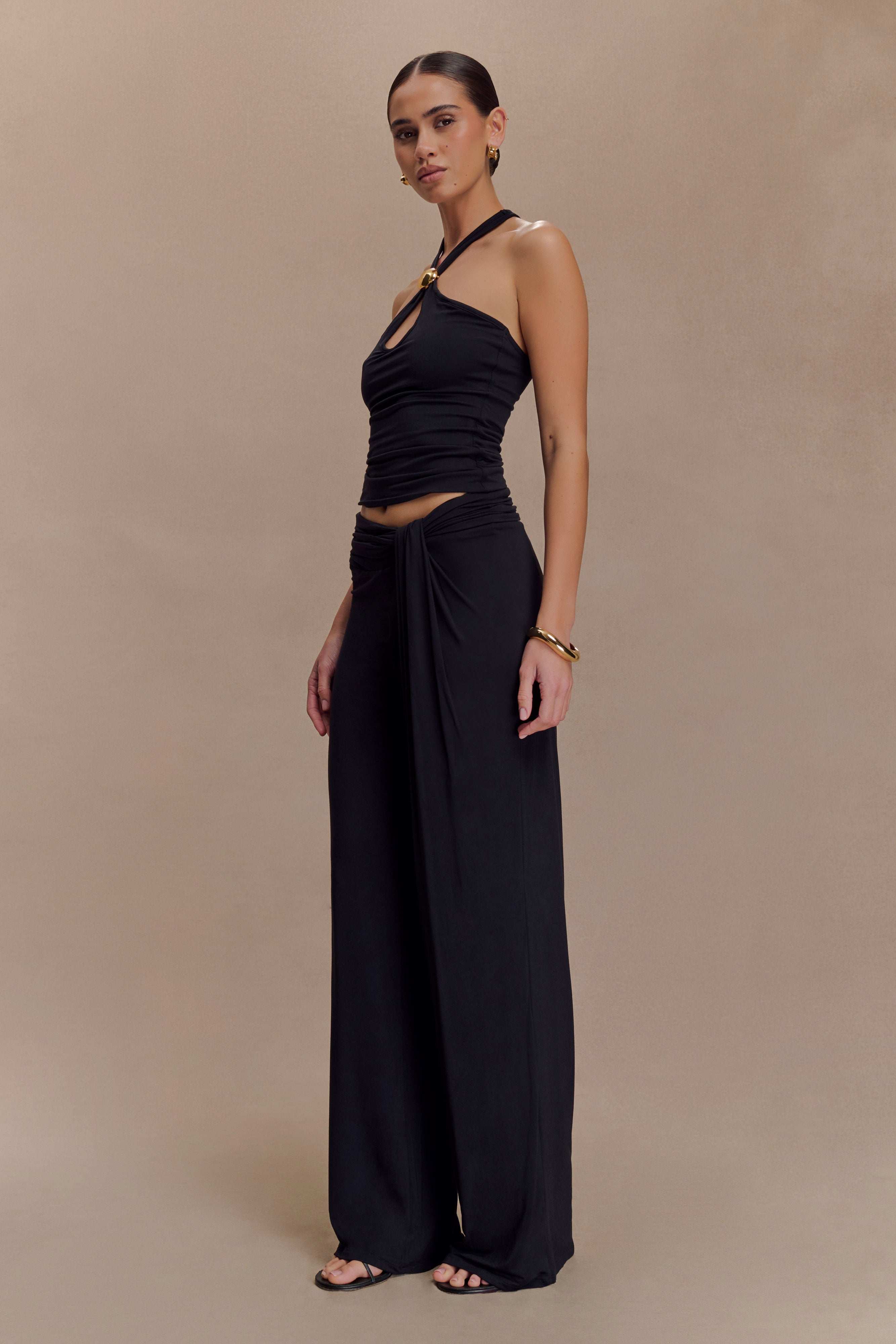 Ramona Modal Tank Top With Hardware - Black