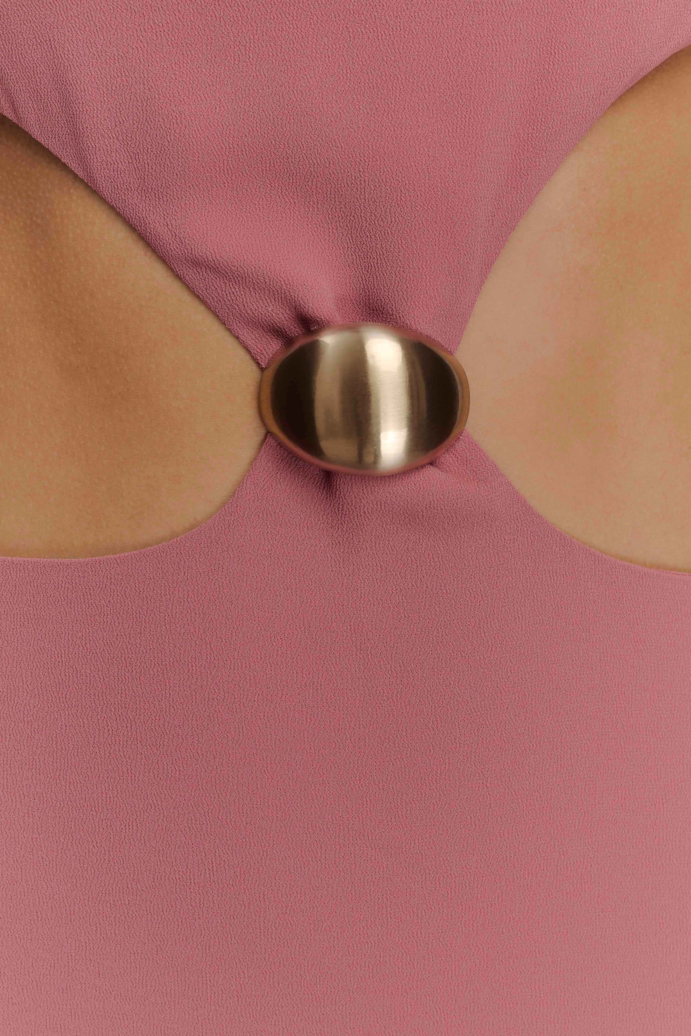 Georgina Chiffon Midi Dress - Burnt Rose